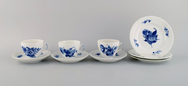 Royal Copenhagen Blue Flower Braided coffee service for three people.
