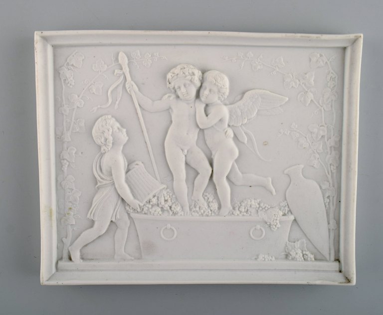 Royal Copenhagen after Thorvaldsen. Antique biscuit wall plaque. 1870 / 80s.
