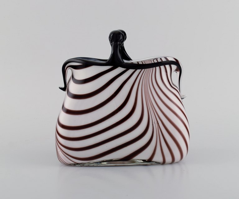 Sjælden Murano håndtaske i mundblæst kunstglas. Italiensk design, 1960