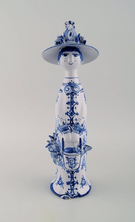 Bjørn Wiinblad unique ceramic figure. "Summer" in blue "Seasons". Signed and 
dated. 2002.
