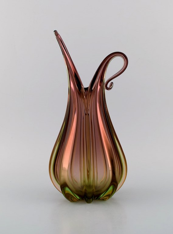 Stor Murano vase/kande i mundblæst kunstglas. Italiensk design, 1960