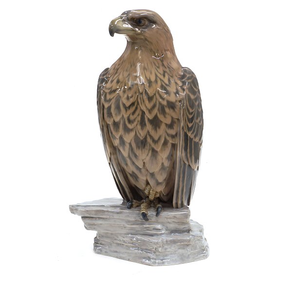 Dahl-Jensen für B&G: Grosser Adler aus Porzellan. Signiert Dahl-Jensen. #1795. 
H: 49cm