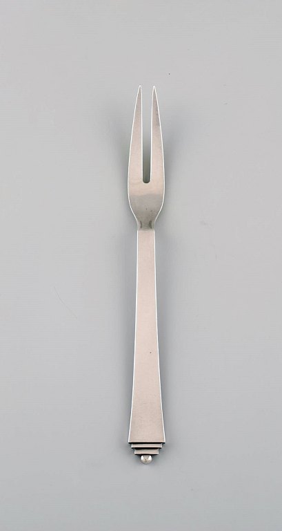 Georg Jensen Pyramid meat fork in sterling silver.
