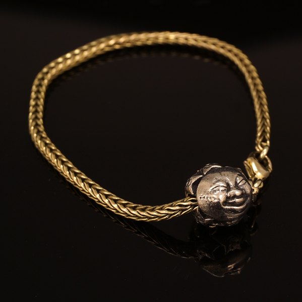 Michael Weihe armlænke i 14kt guld med charm. L: 19cm