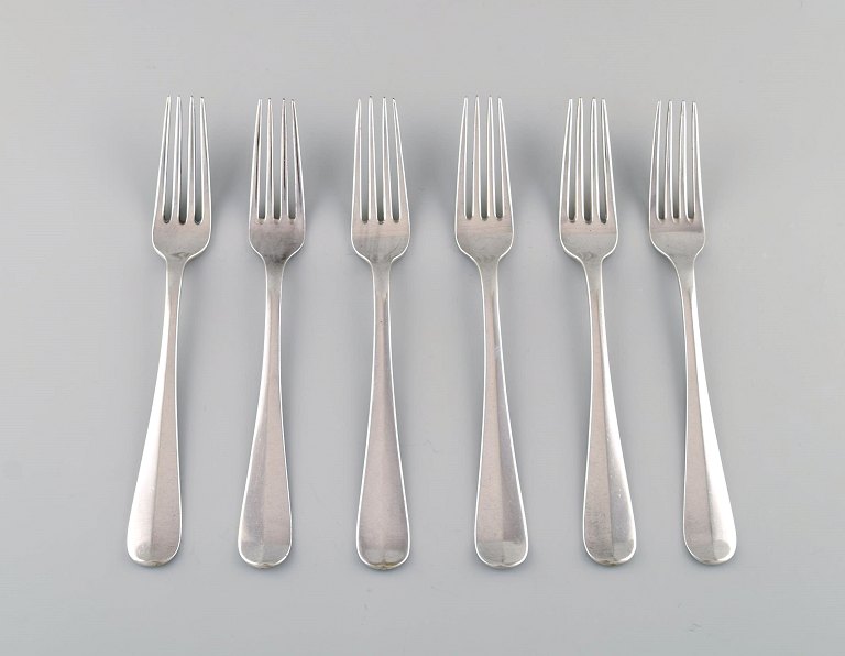 Kay Bojesen (1886-1958), Denmark. Six dinner forks in silver (830). 1920s / 30s.
