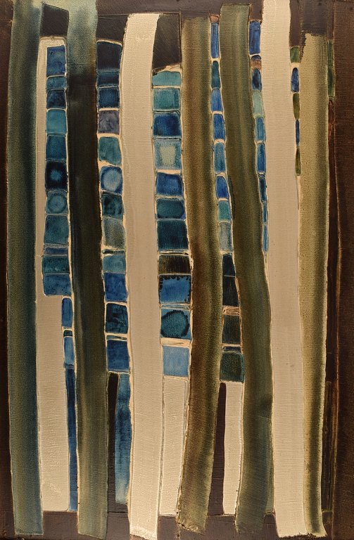 Lars Hofsjö (1931-2011), Sweden. Oil on canvas. Abstract composition. 1960/70