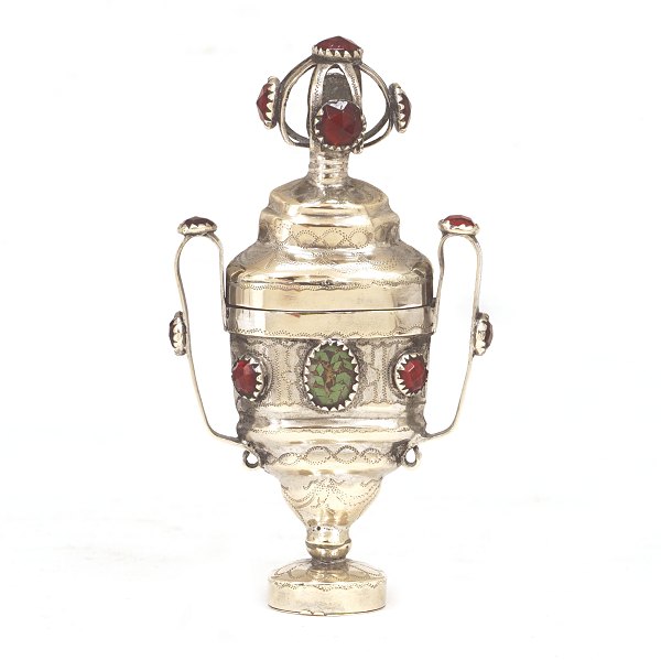 Riechdose, Silber hergestellt von Thomas Jensen, Apenrade, 1796-1825. H: 10,6cm