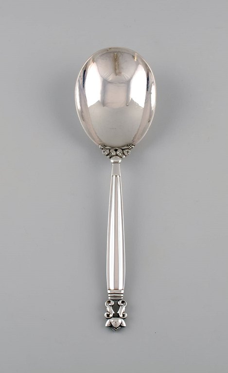 Large Georg Jensen Acorn serving spoon in sterling silver. Three pieces in 
stock.
