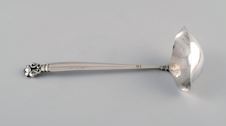 Georg Jensen Acorn sauce spoon in sterling silver.
