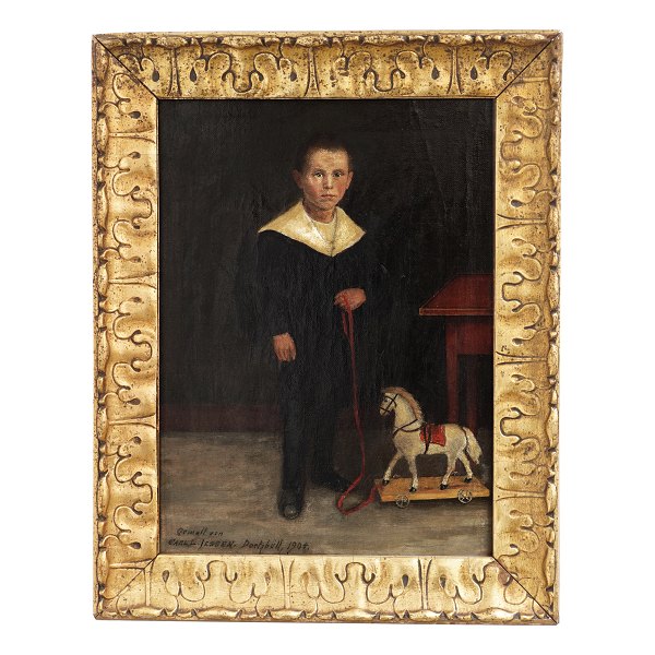 C. L. Jessen portrait. Signed and dated Deetzbüll 1904. Visible size: 39x28cm. 
With frame: 50x39cm