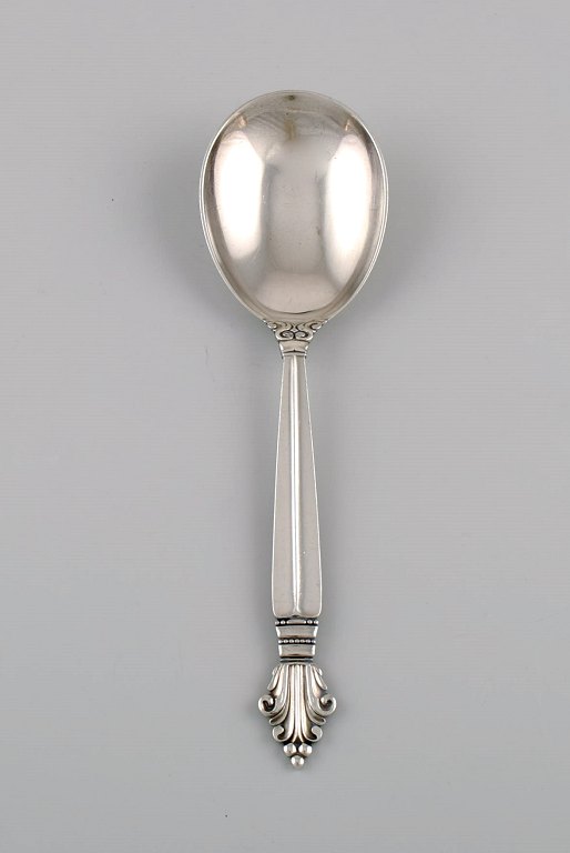 Large Georg Jensen Acanthus serving spoon in sterling silver.
