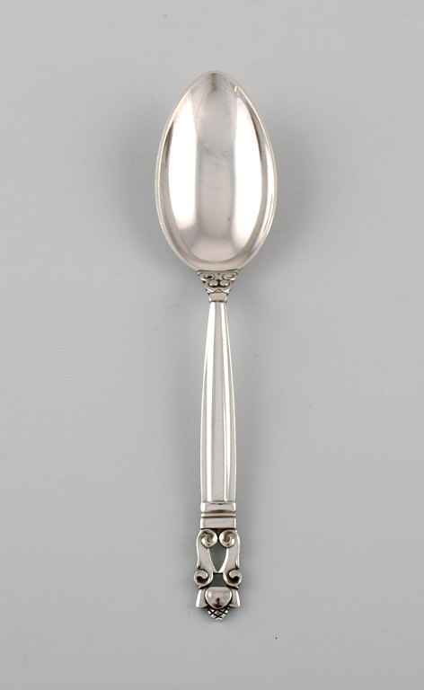 Georg Jensen Acorn dessert spoon in sterling silver. Seven pcs in stock.