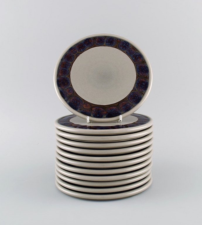 Twelve Bing & Grøndahl Mexico butter boards in glazed stoneware. Model number 
950. Danish design, 1970s / 80s.
