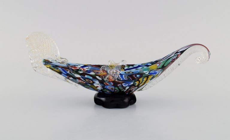 Murano sculpture in polychrome mouth-blown art glass. Gondola. Italian design. 
1960s / 70s.
