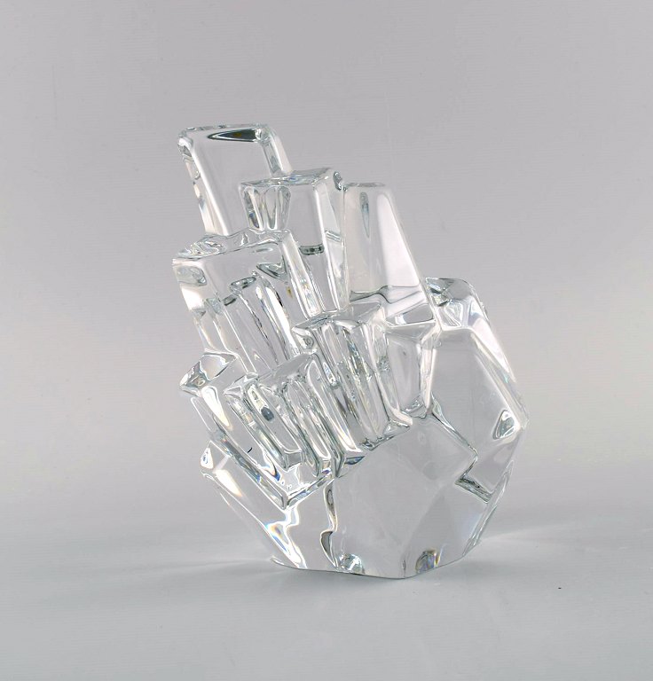 Olle Alberius for Orrefors. Sculpture in clear art glass. 1980s.

