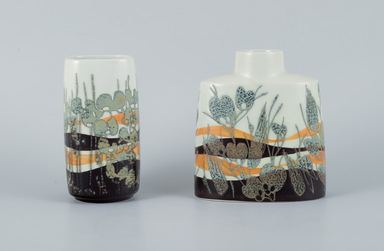 Ivan Weiss for Royal Copenhagen, two faience vases.