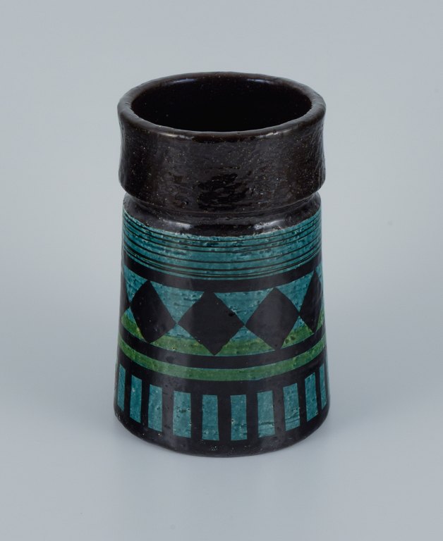 Olle Alberius for Rörstand, Atelje, ceramic vase with geometric pattern.