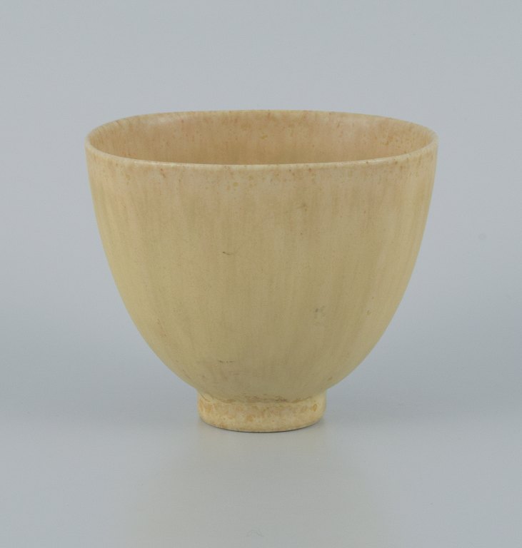 Berndt Friberg for Gustavsberg, ceramic vase in speckled yellow glaze.
