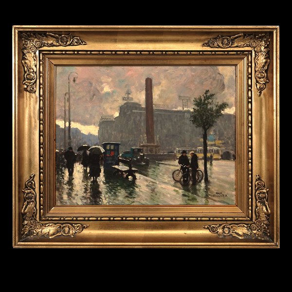 Paul Fischer, 1860-1934, oil on plate. Copenhagen circa 1915-20. Signed Paul 
Fischer. Visible size: 20x25cm. With frame: 30x35cm