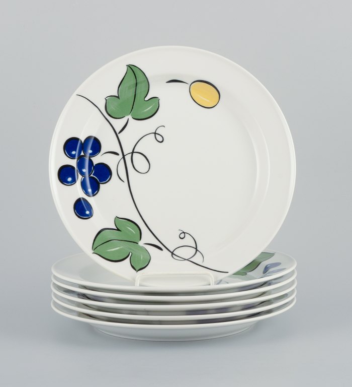 Jackie Lynd for Rörstrand, et sæt på seks ”Pomona” porcelænstallerkner.