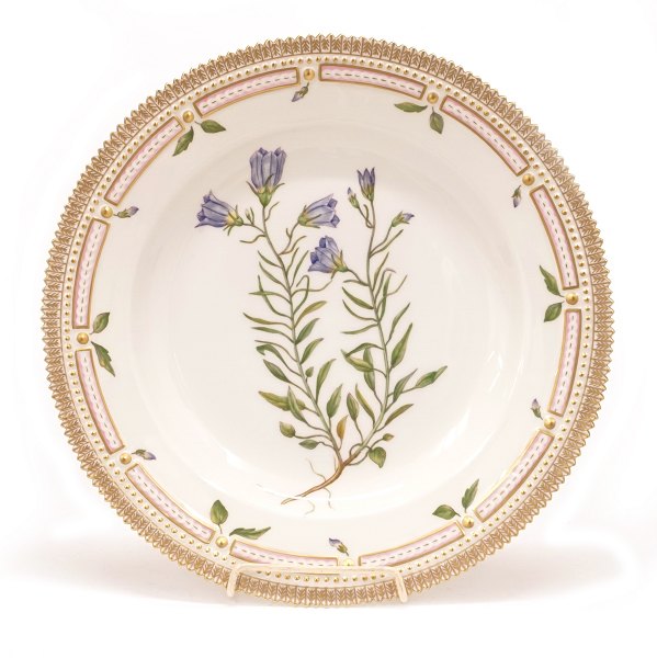 Flora Danica plate by Royal Copenhagen #3549. Campanula Rotundifolia v. Artica 
Lge". D: 25,5cm