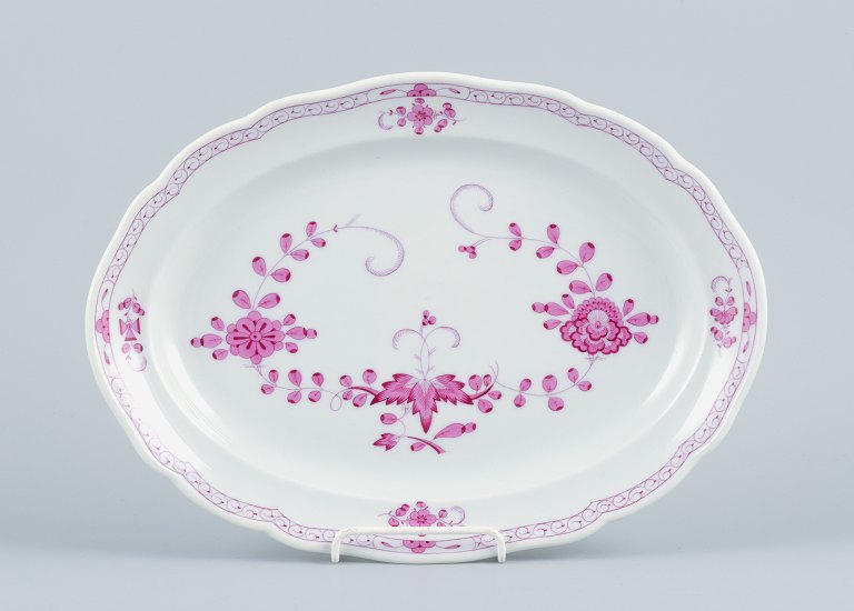 Meissen, Germany, Pink Indian, oval serving dish.