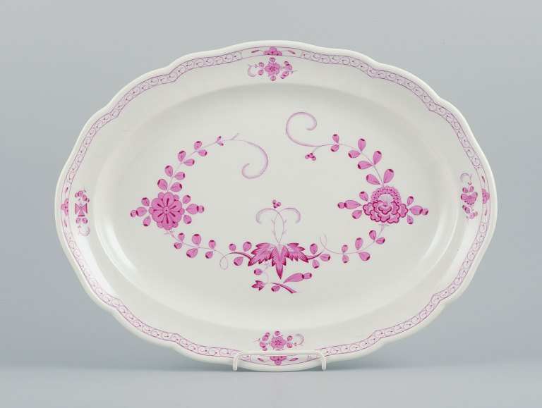 Meissen, Germany, Pink Indian, oval serving dish.