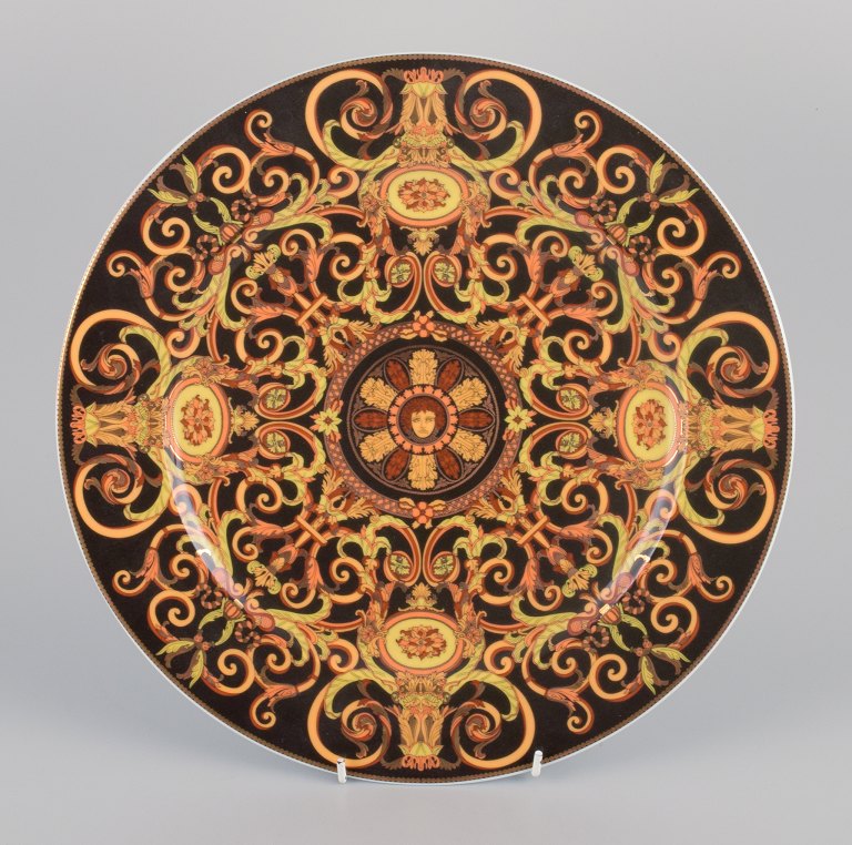 Versace for Rosenthal, large Barocco porcelain dish in shades of brown and 
orange.