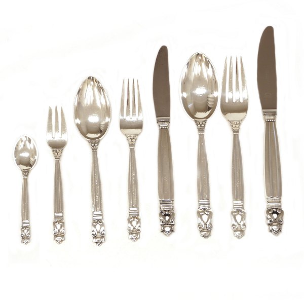 Georg Jensen Acorn silver cutlery for 6 persons. (61 pieces)