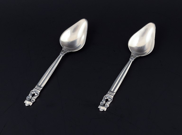 Georg Jensen Acorn, two grapefruit spoons.