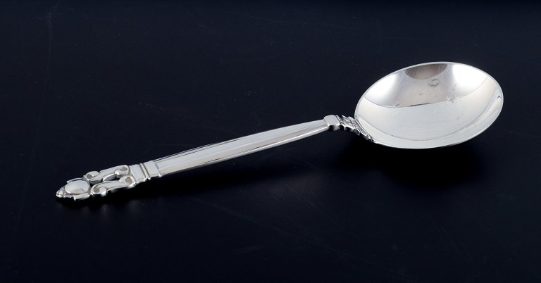 Georg Jensen Acorn, bouillon spoon in sterling silver.