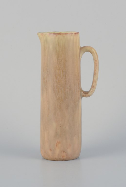 Carl Harry Stålhane for Rörstrand, pitcher with sandy-colored glaze.