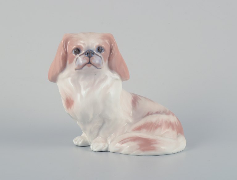 Royal Copenhagen porcelain figurine of a Pekingese dog.