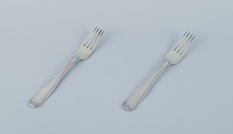 Georg Jensen Old Danish, two dinner forks in sterling silver.