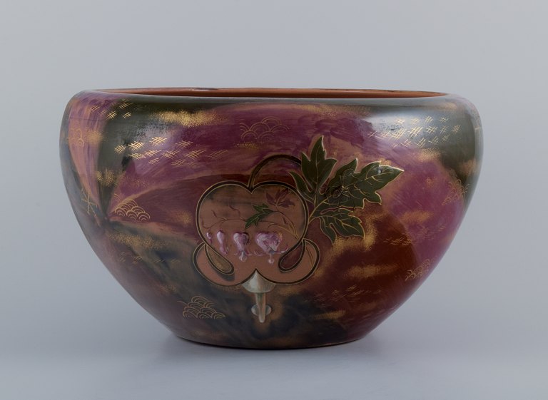 Emile Gallé (1846-1904), French artist and designer. Colossal Art Nouveau ceramic vase of museum quality. Rare item.