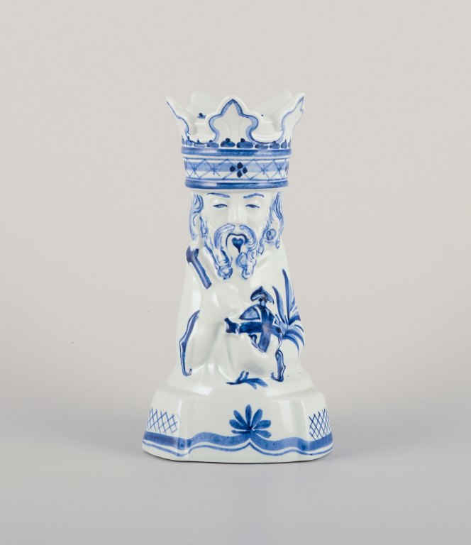 Aluminia, Denmark. "Hellig Tre Konger" (Three Wise Men) faience candlestick 
holder.