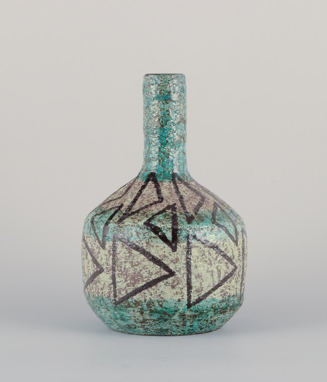 Ingrid Atterberg for Upsala Ekeby, Sweden. Large ceramic vase with abstract 
design.