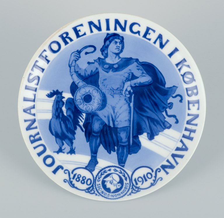 Bing & Grøndahl, rare anniversary plate "Journalistforeningen i København 
1880-1910".