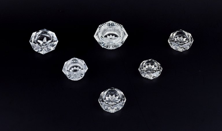 Fåglavik Glasbruk (1874-1980), Sweden.
Six salt cellars in handmade clear glass.