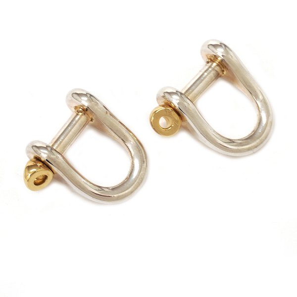 Ole Lynggard Sterlingsilver and 18kt gold cufflinks. Size: 2,4x2,4cm