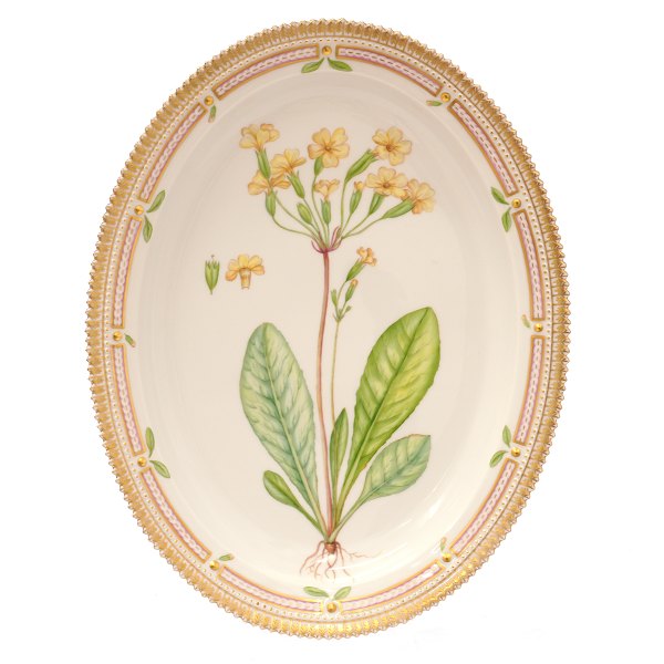 Large oval Royal Copenhagen plate 373" "Primula variabilis Gyoup".
Size: 40,5x31,5cm