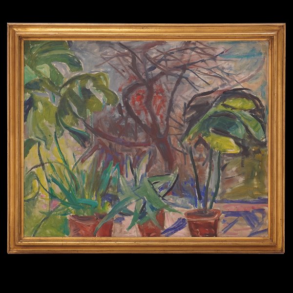 Axel P Jensen, 1886-1972, oil on canvas. Signed. Visible size: 80x99cm. With 
frame: 94x113cm