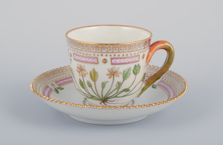 Royal Copenhagen Flora Danica demitasse cup with saucer.