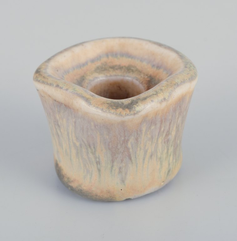 Edith Sonne for Saxbo, Denmark.Small ceramic candlestick.
