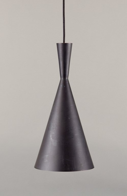 Tom Dixon, Beat Light Tall pendant, crafted from hammered metal coated with a matte alloy.