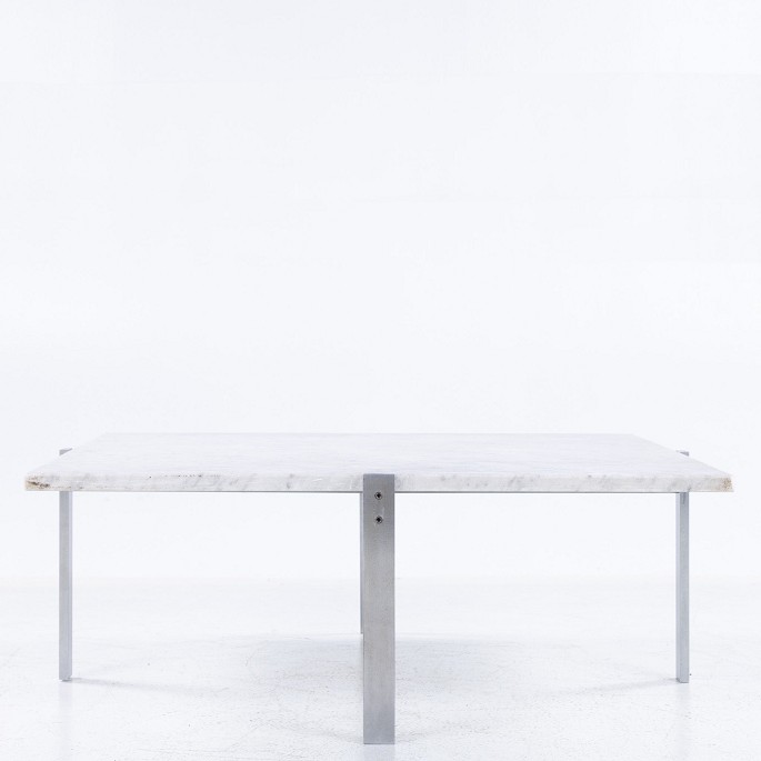 Poul Kjærholm / Fritz Hansen.
PK 65 - Coffee table with flint-rolled marble top on a steel frame.
1 pc. in stock
