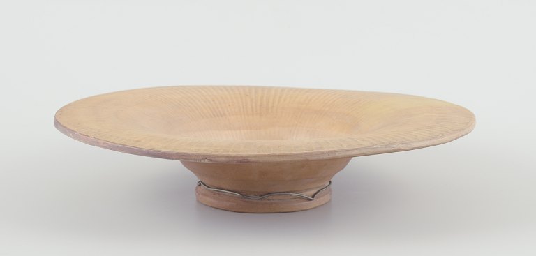 Svend Hammershøi for Kähler.Earthenware bowl. Grooved design.