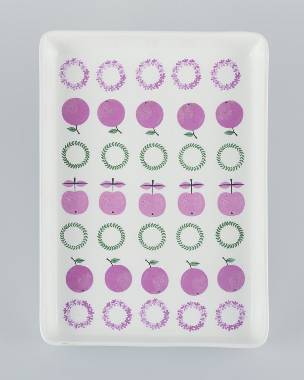 Stig Lindberg for Gustavsberg.Square ‘Pynta’ tray in faience.