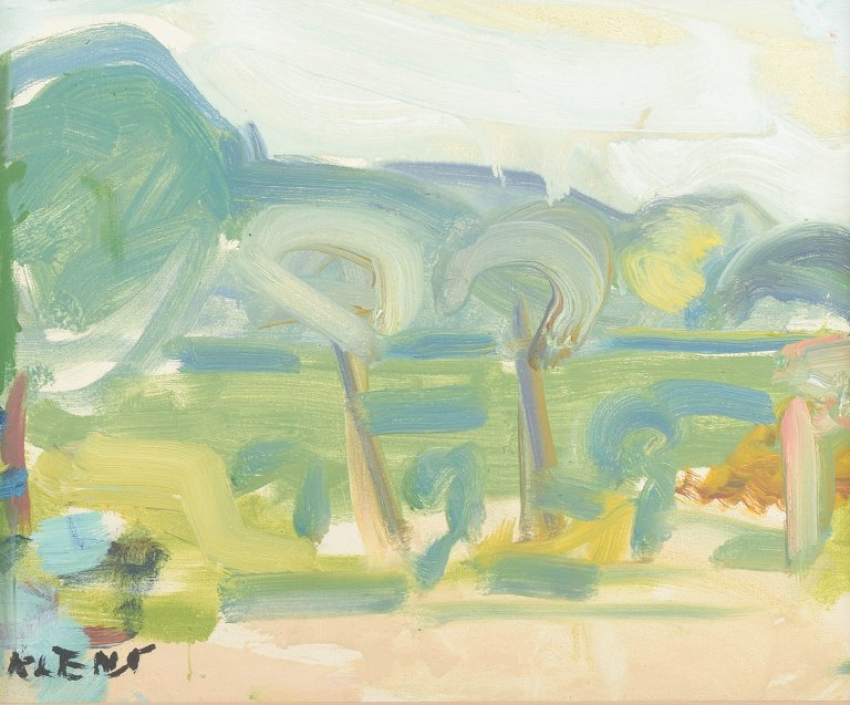 Evgenij Klenø
dansk kunstner, 1921–2005
Parkmotiv.
Olie på lærred.