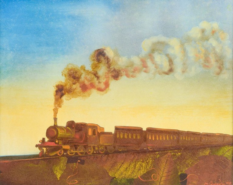 Mikael Kvarsebo
svensk kunstner
Lokomotiv.
Olie på plade, 1984.